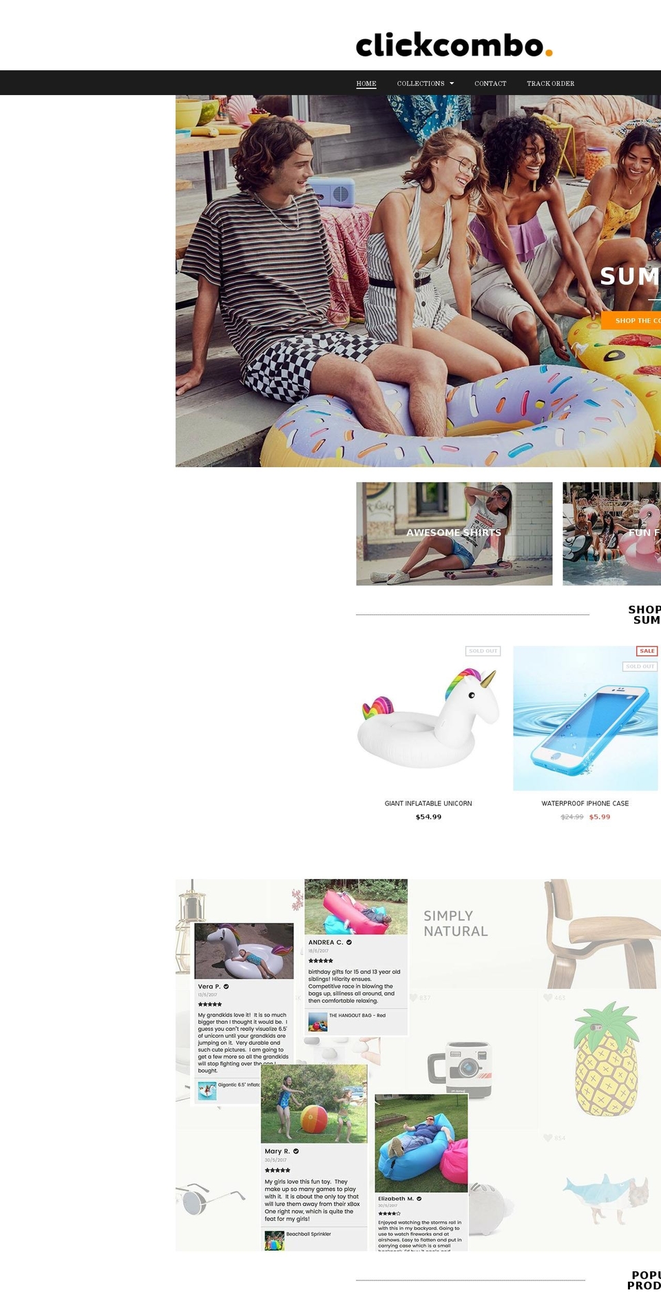 clickcombo.com shopify website screenshot