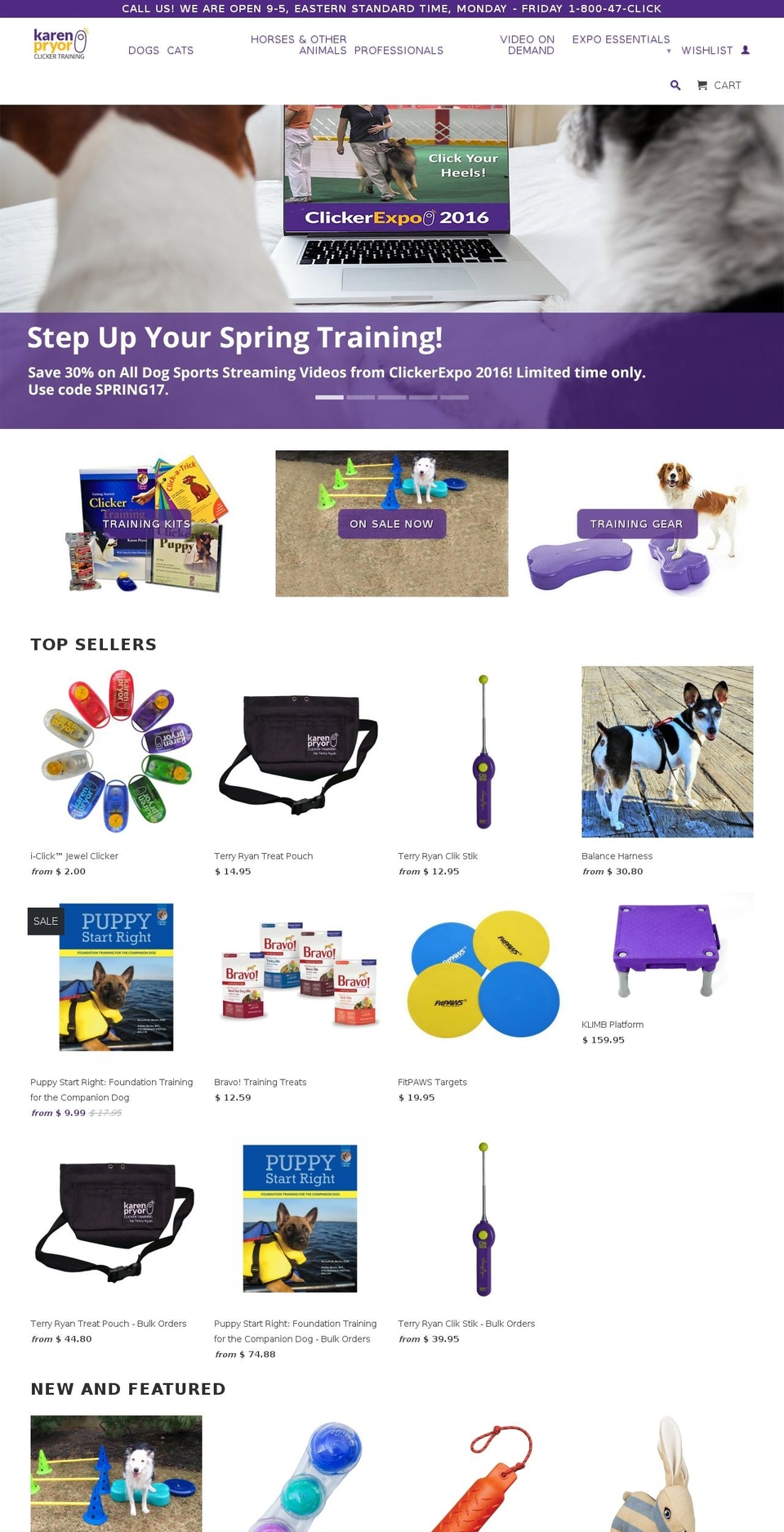 clickertrainingstore.com shopify website screenshot