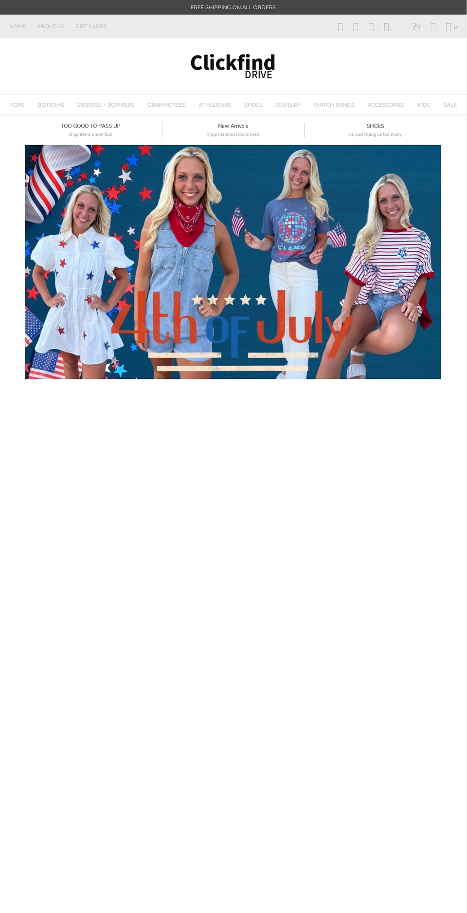 clickfinddrive.com shopify website screenshot