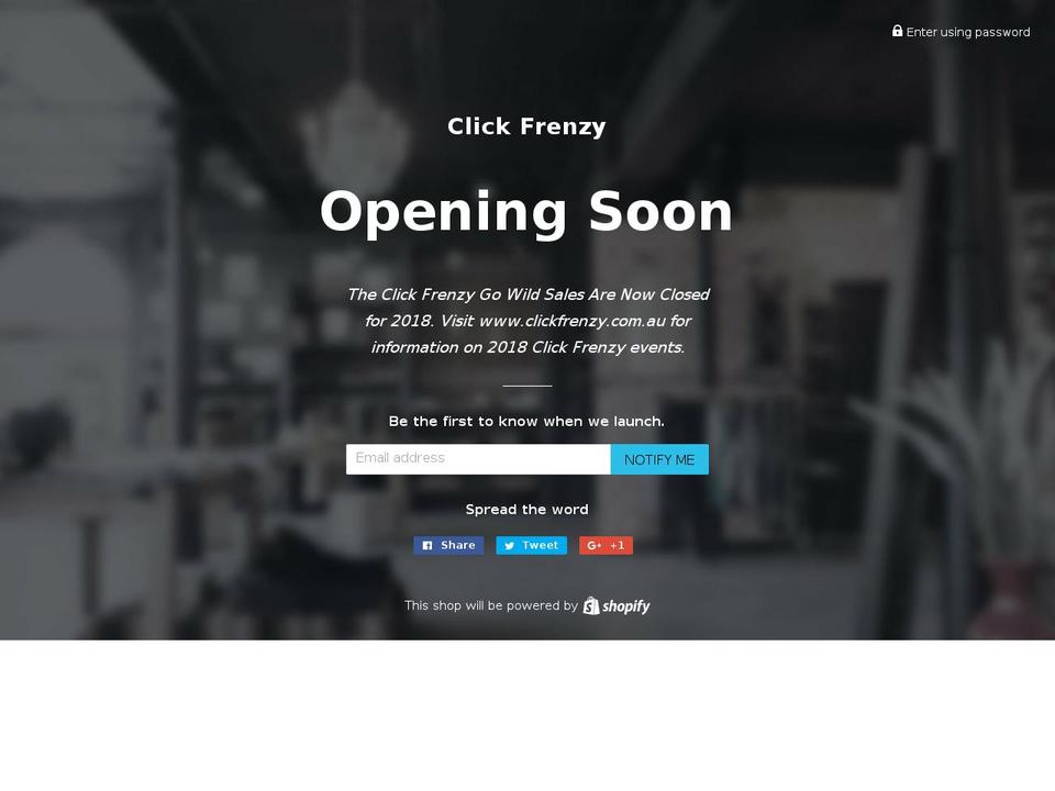 clickfrenzystore.net shopify website screenshot