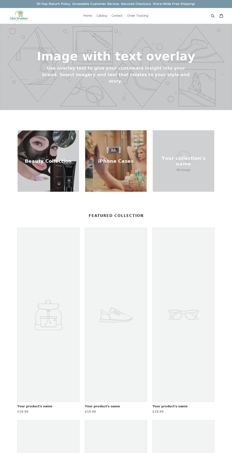 clickgrabber.net shopify website screenshot