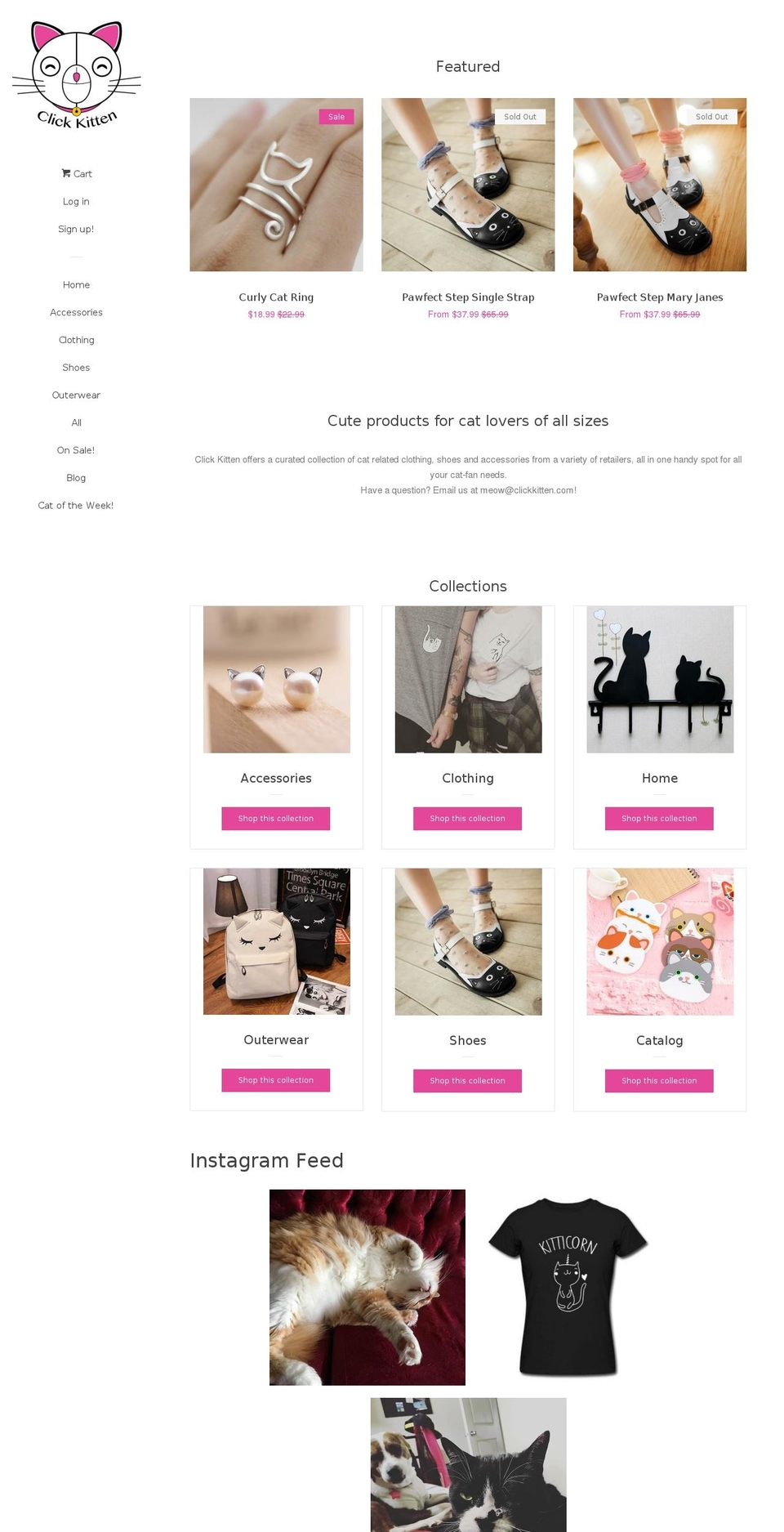 clickkitten.com — Shopify storefront screenshot