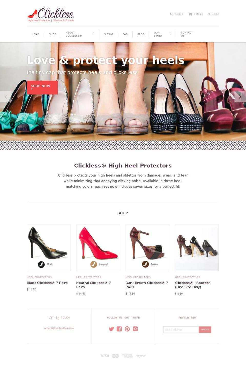 clickless.us shopify website screenshot