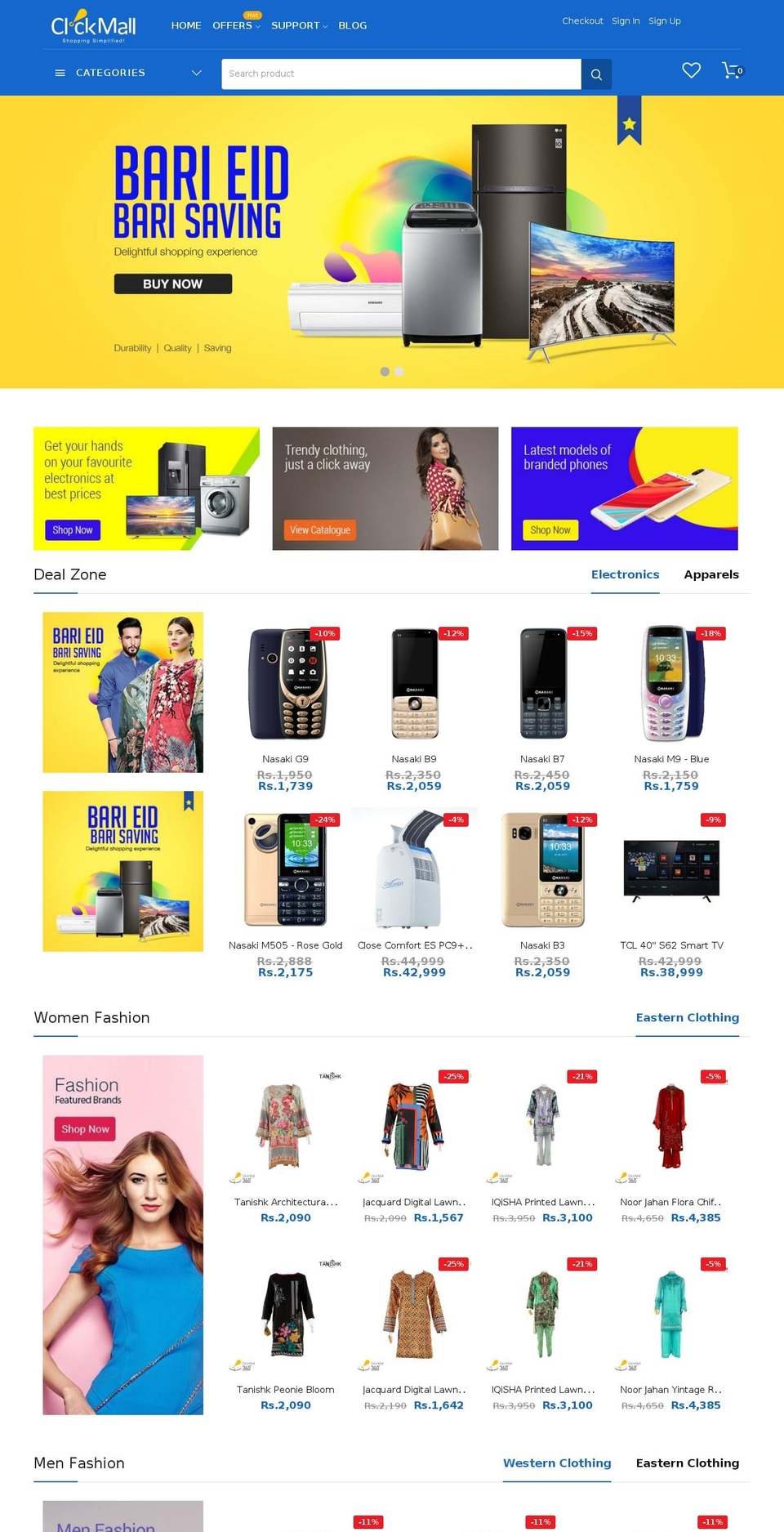 clickmall.com shopify website screenshot