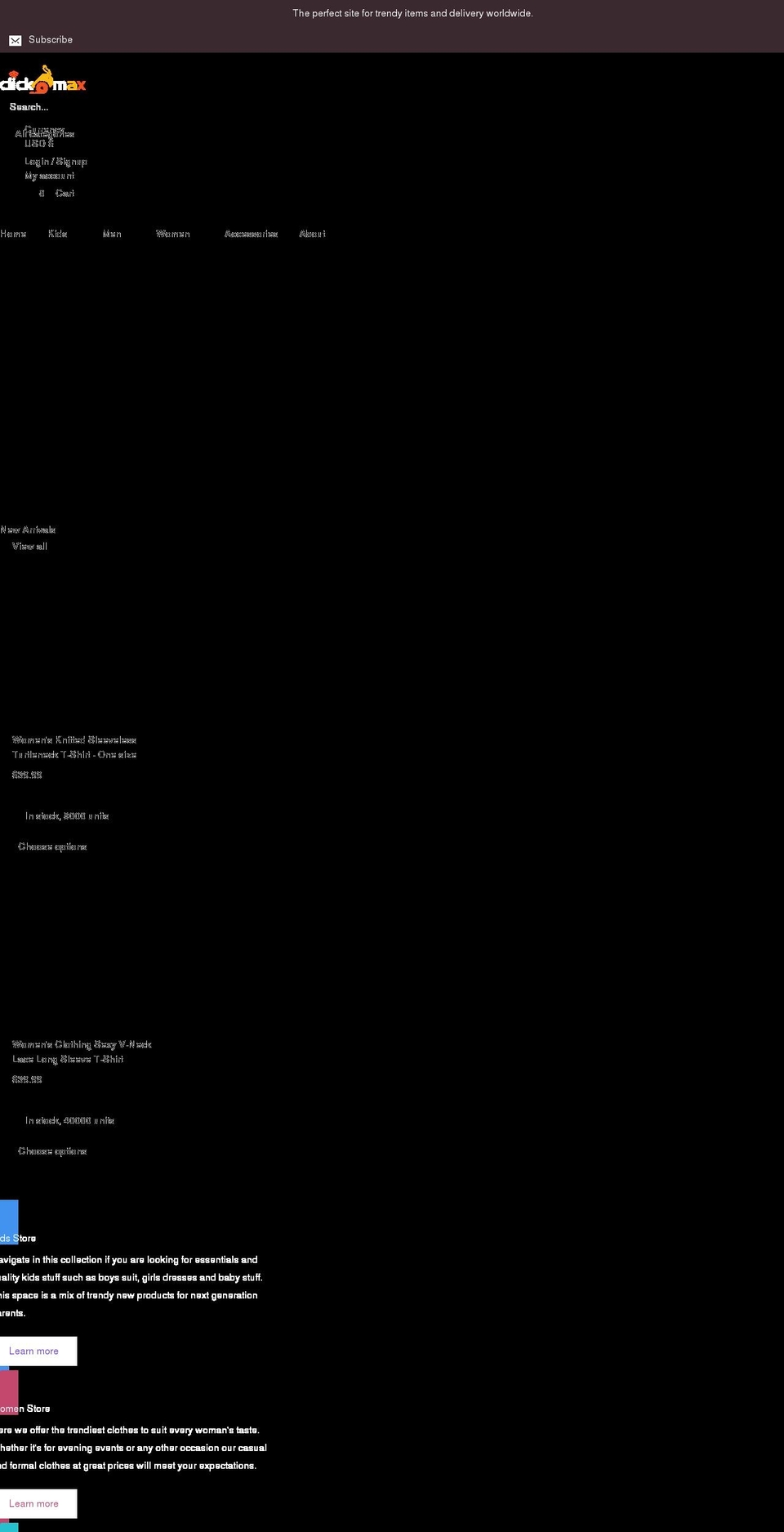 clickomax.com shopify website screenshot
