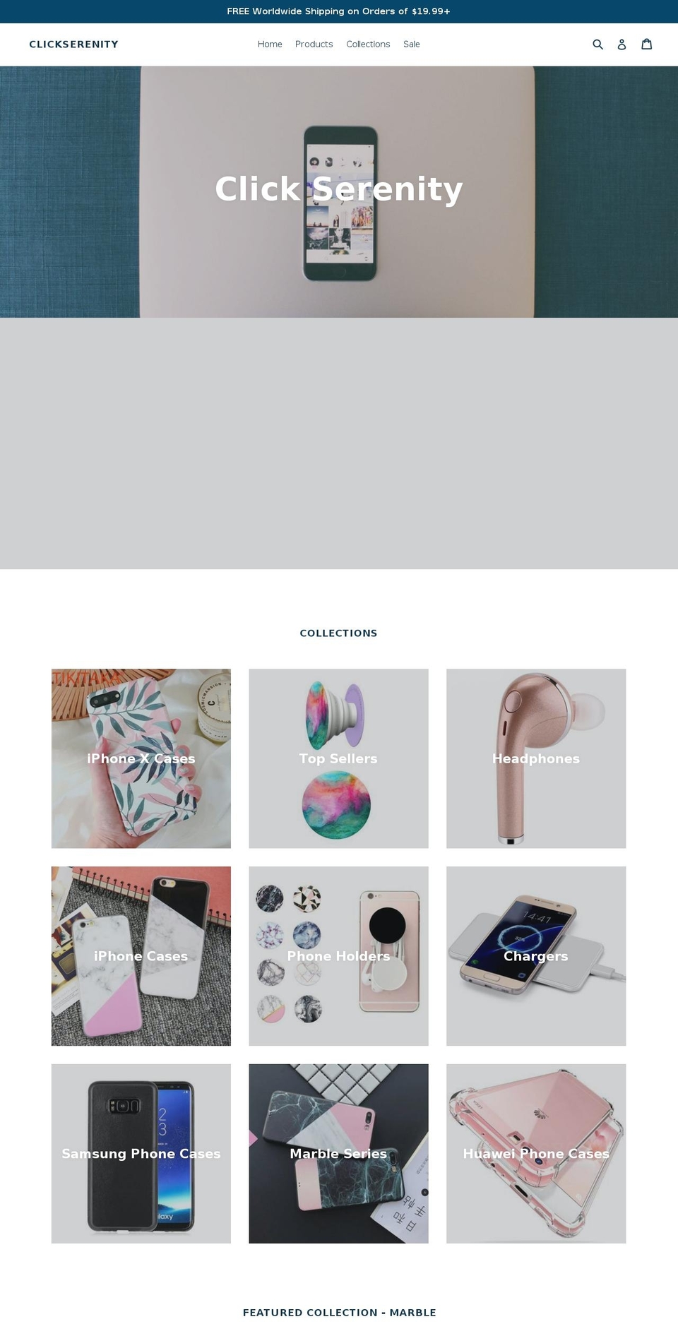 clickserenity.com — Shopify storefront screenshot
