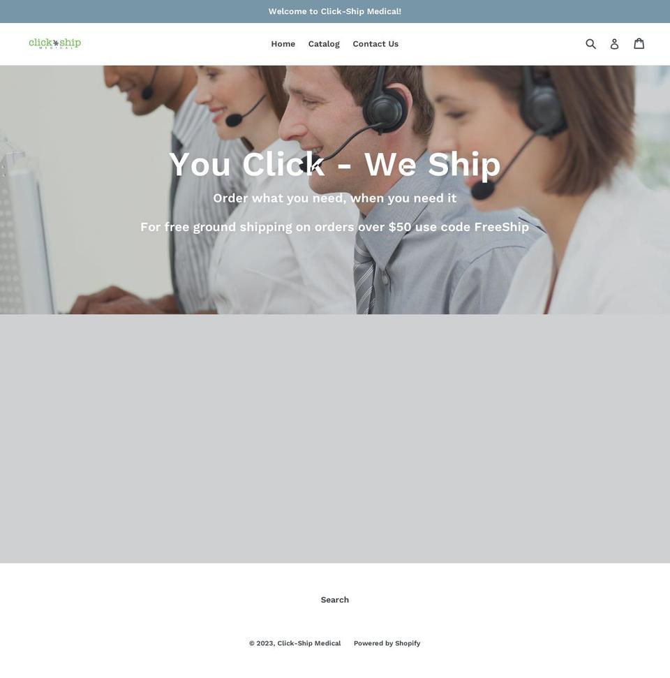 clickshipmedical.com shopify website screenshot