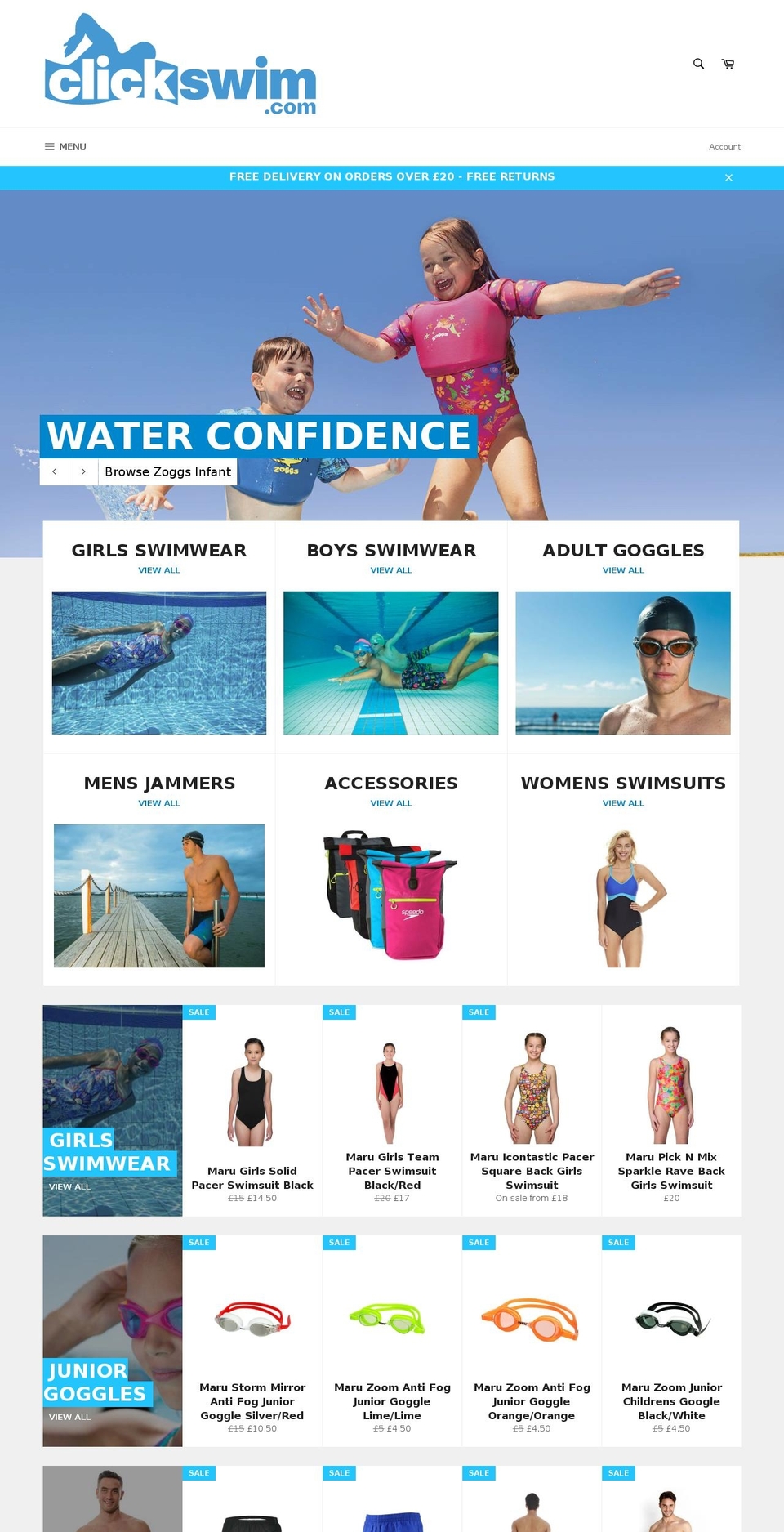 clickswim.com shopify website screenshot