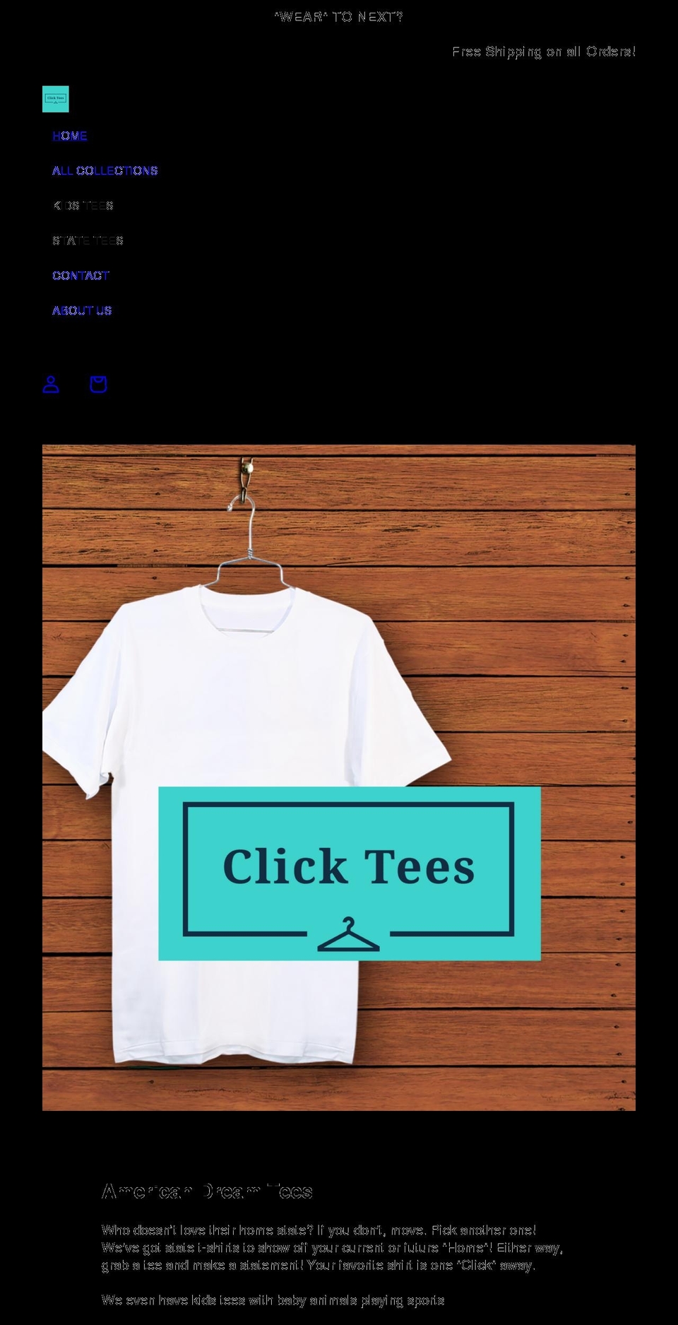 clicktees.net shopify website screenshot