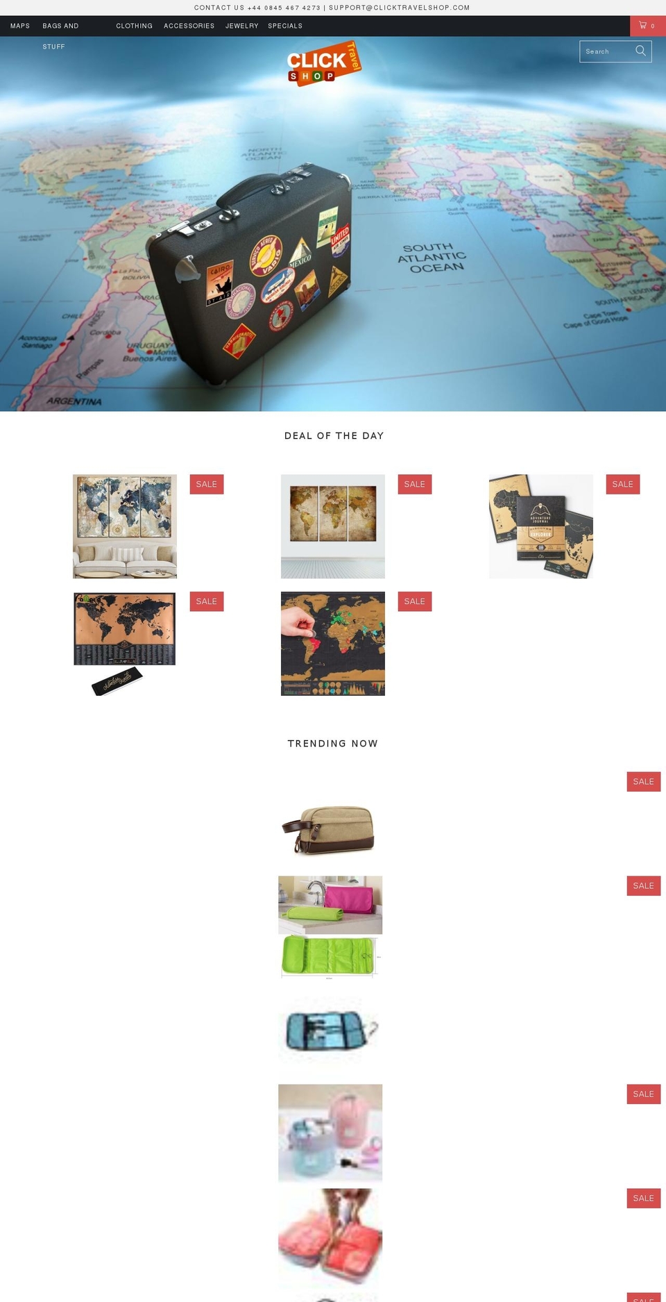 clicktravelshop.com — Shopify storefront screenshot