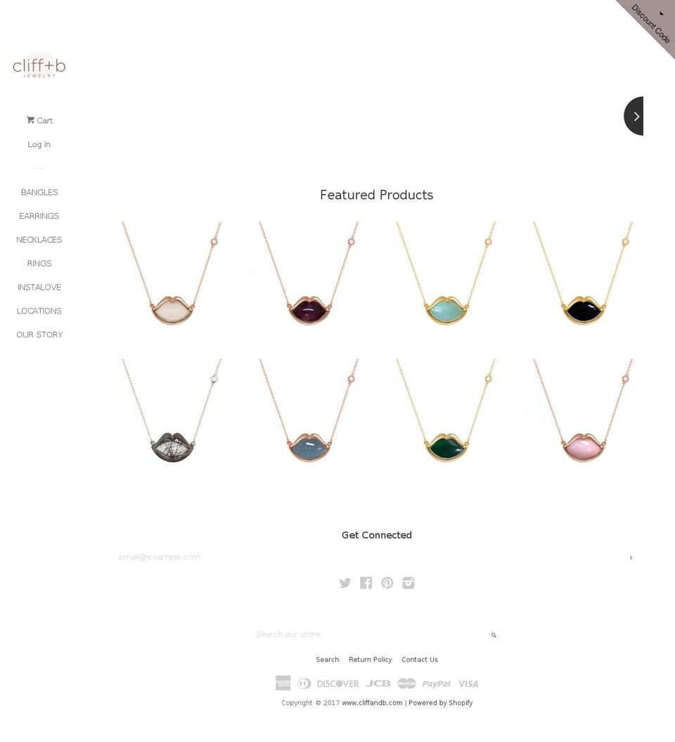 cliffandb.com shopify website screenshot