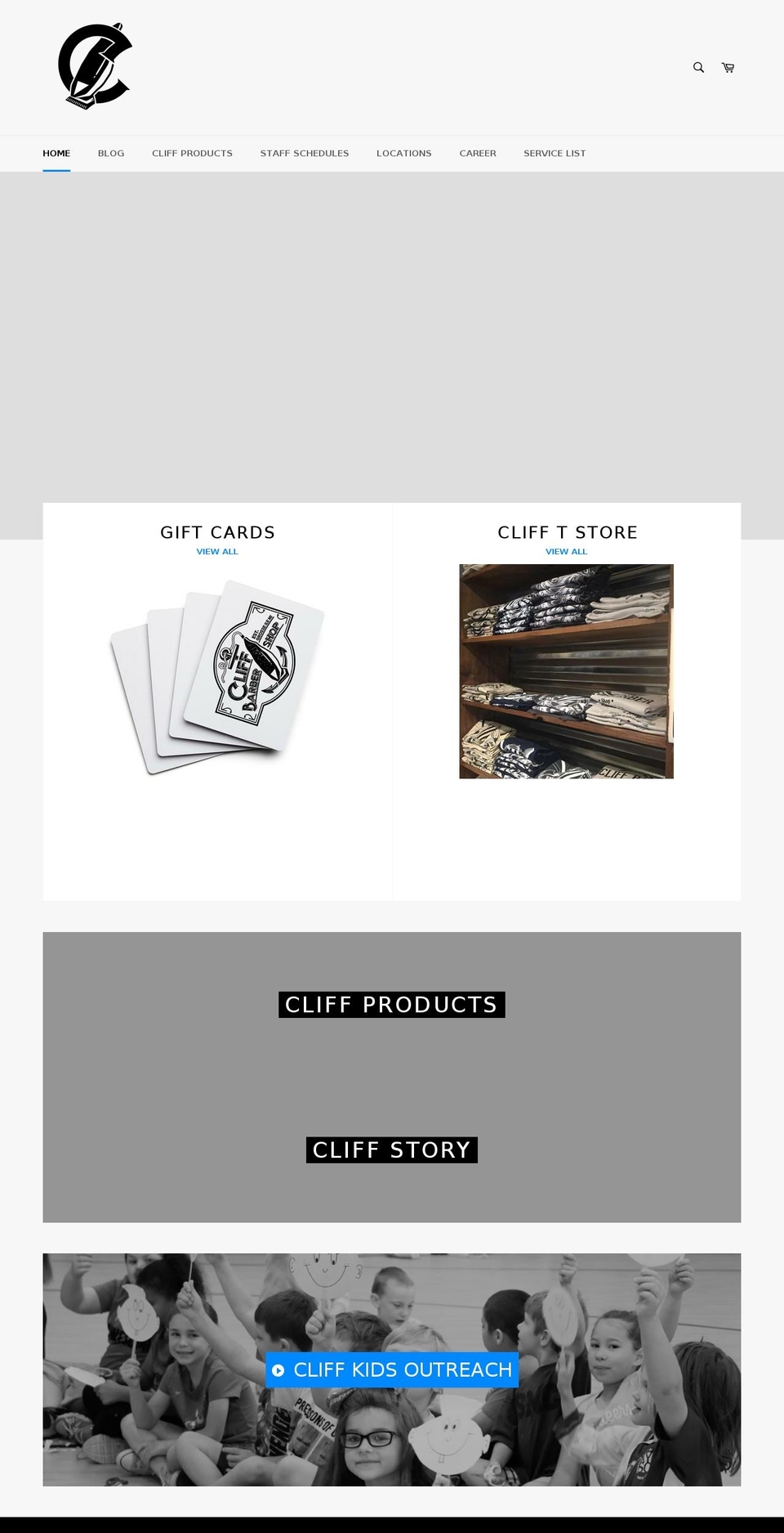 cliffbarbershop.com — Shopify storefront screenshot