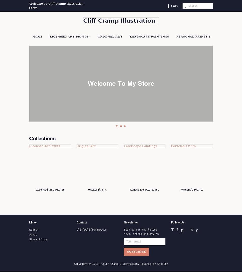 cliffcrampstore.com shopify website screenshot