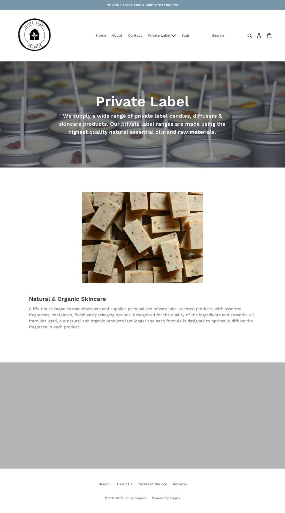 cliffehouseorganics.com shopify website screenshot