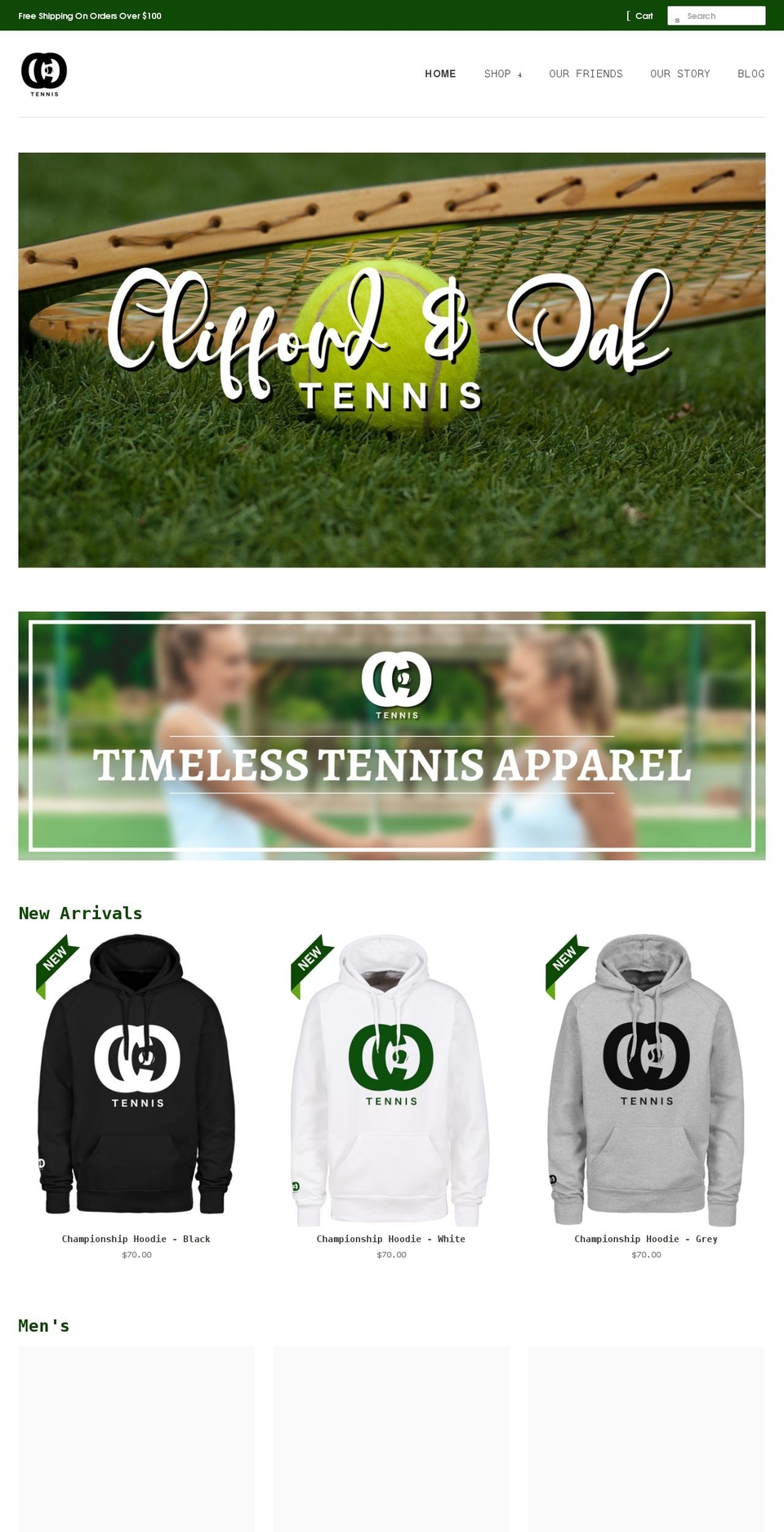 cliffordandoak.com shopify website screenshot