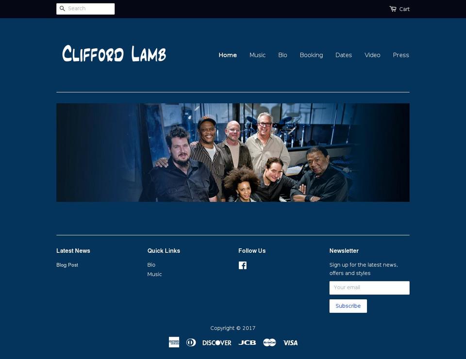 cliffordlambmusic.com shopify website screenshot