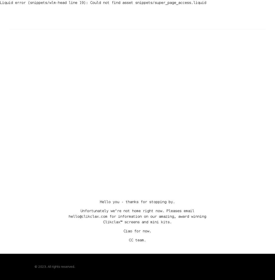 clikclax.com shopify website screenshot