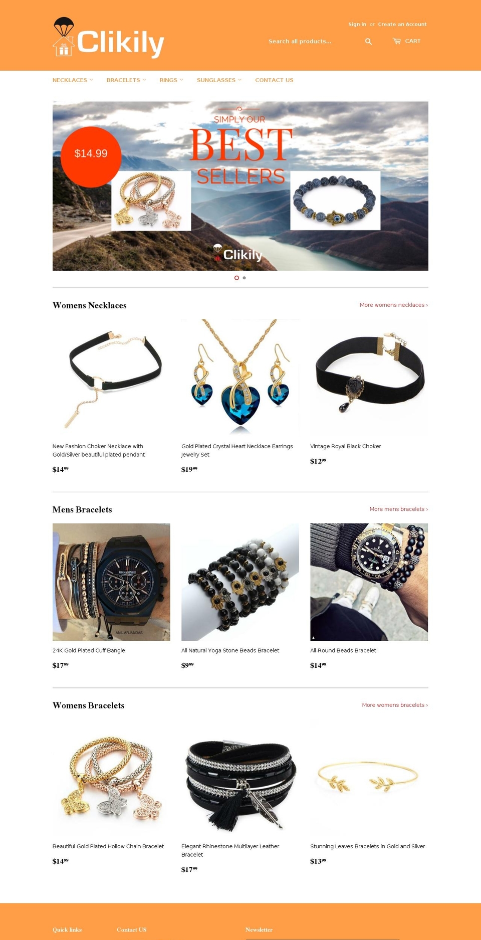 clikily.com shopify website screenshot