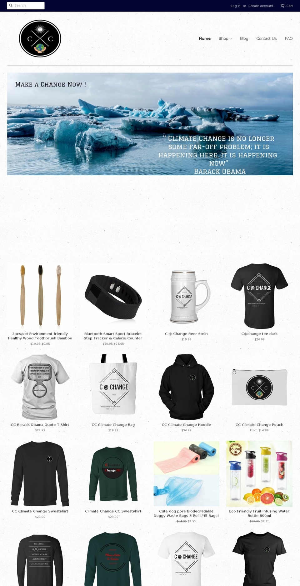 climatechangecc.com — Shopify storefront screenshot