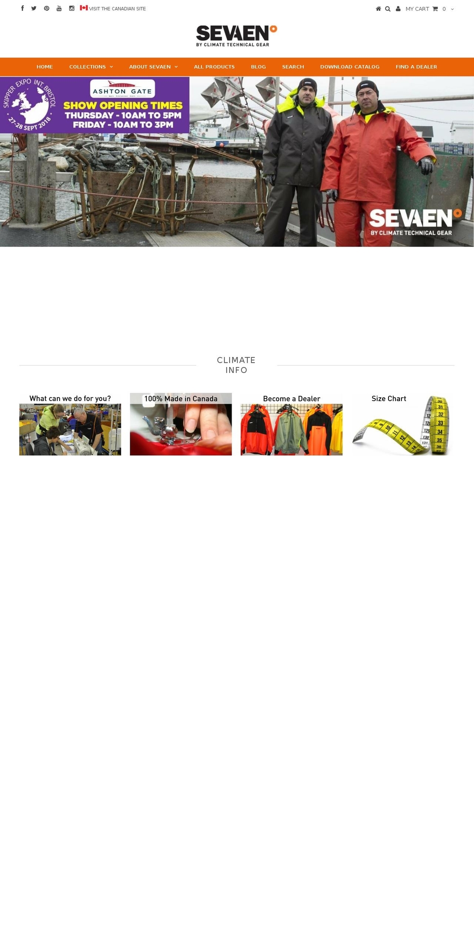 climategear.ca shopify website screenshot