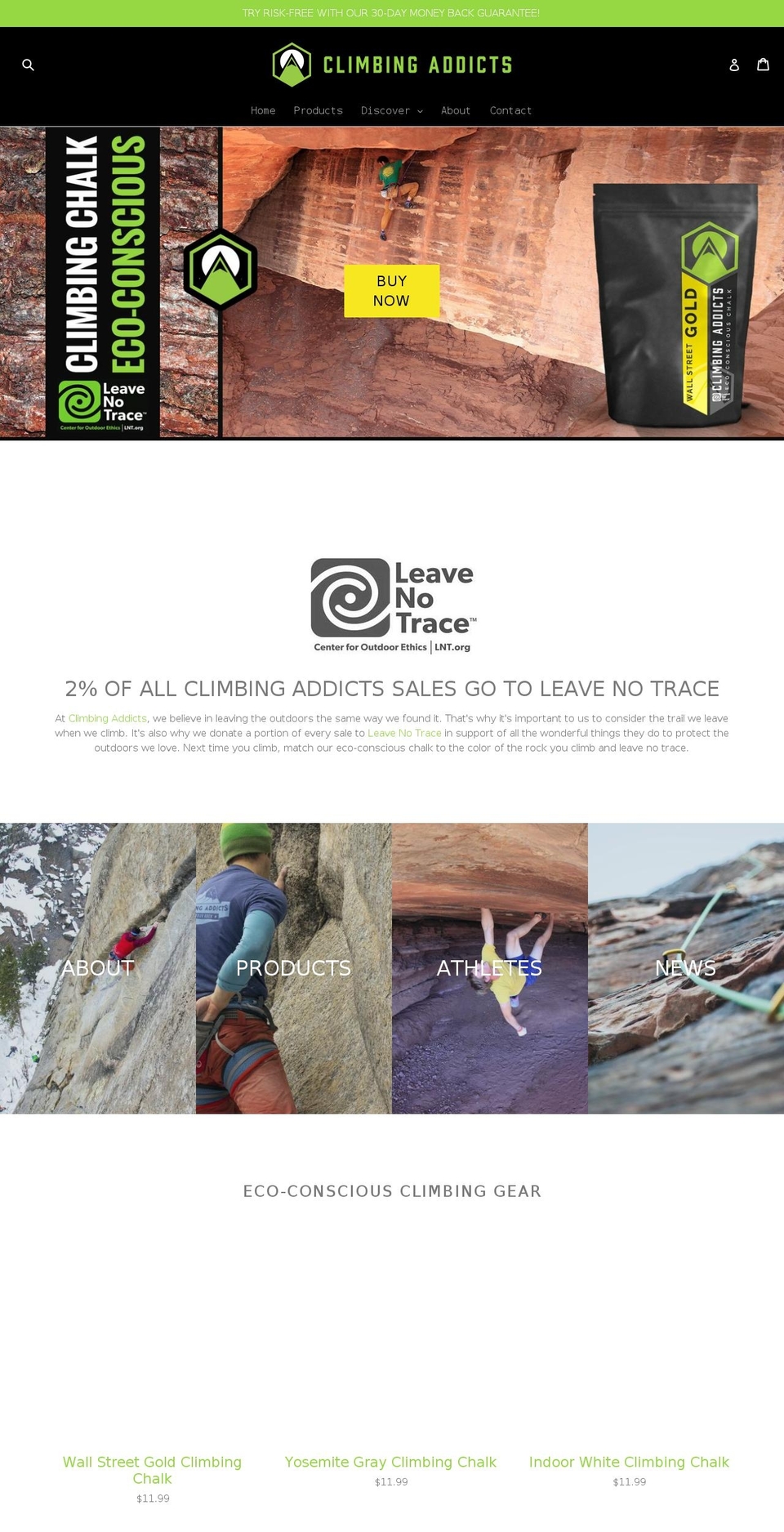 climbingaddicts.com shopify website screenshot
