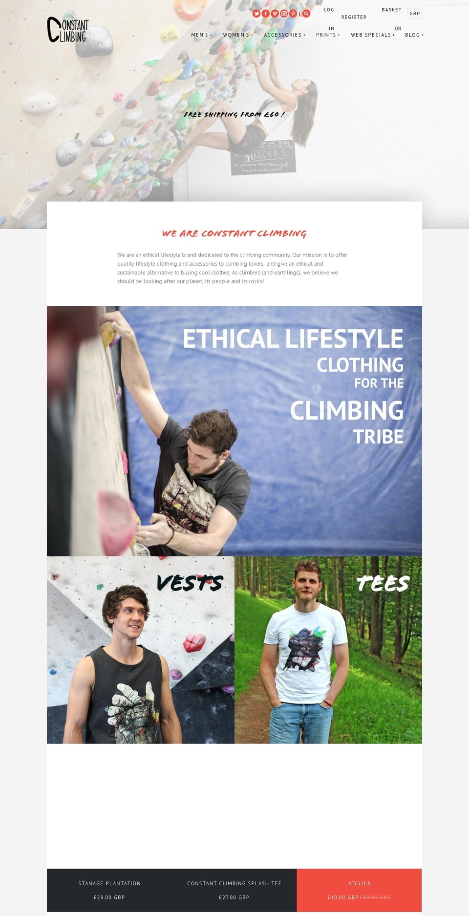 climbinglifestyle.com shopify website screenshot