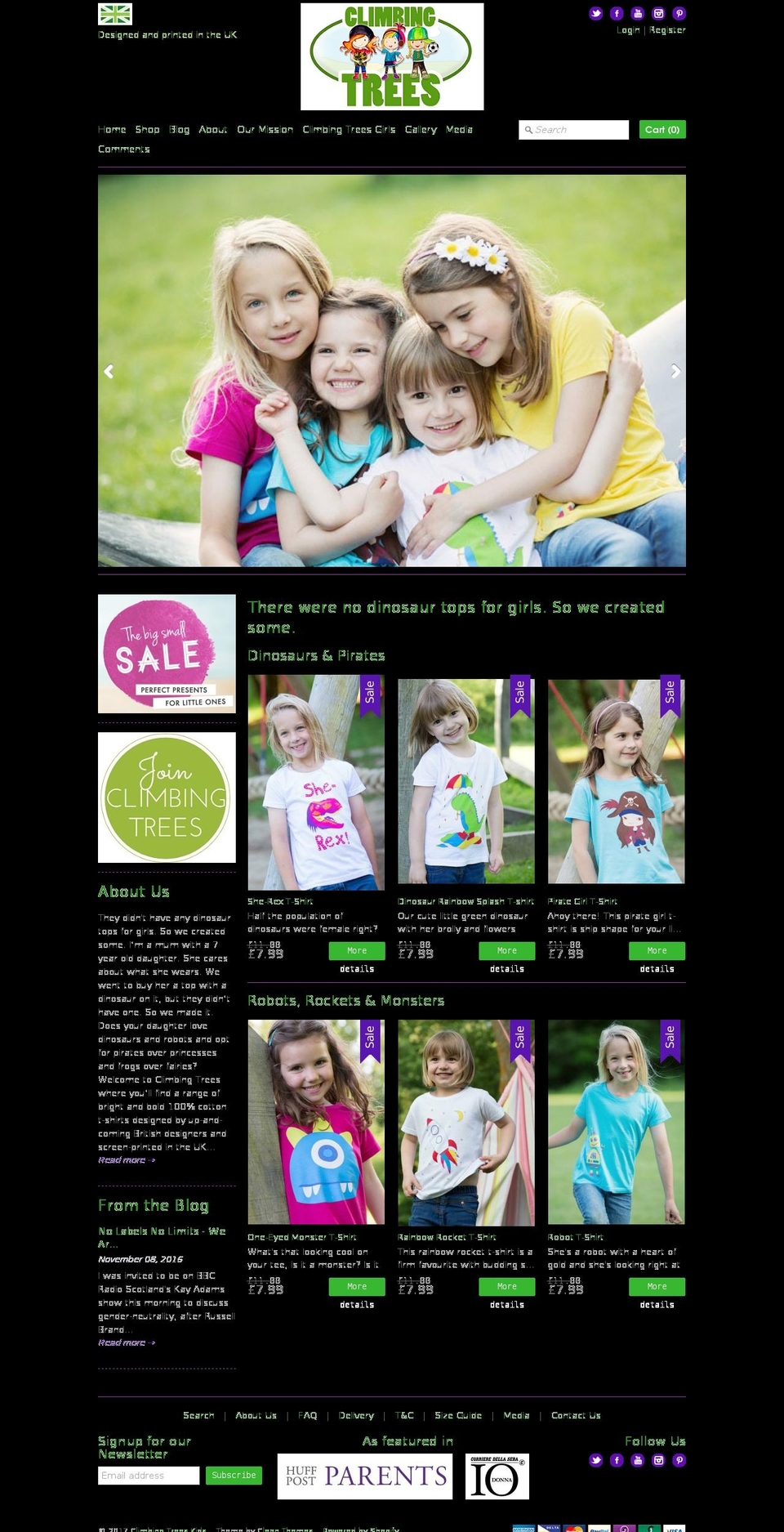 climbingtreesclothing.com shopify website screenshot