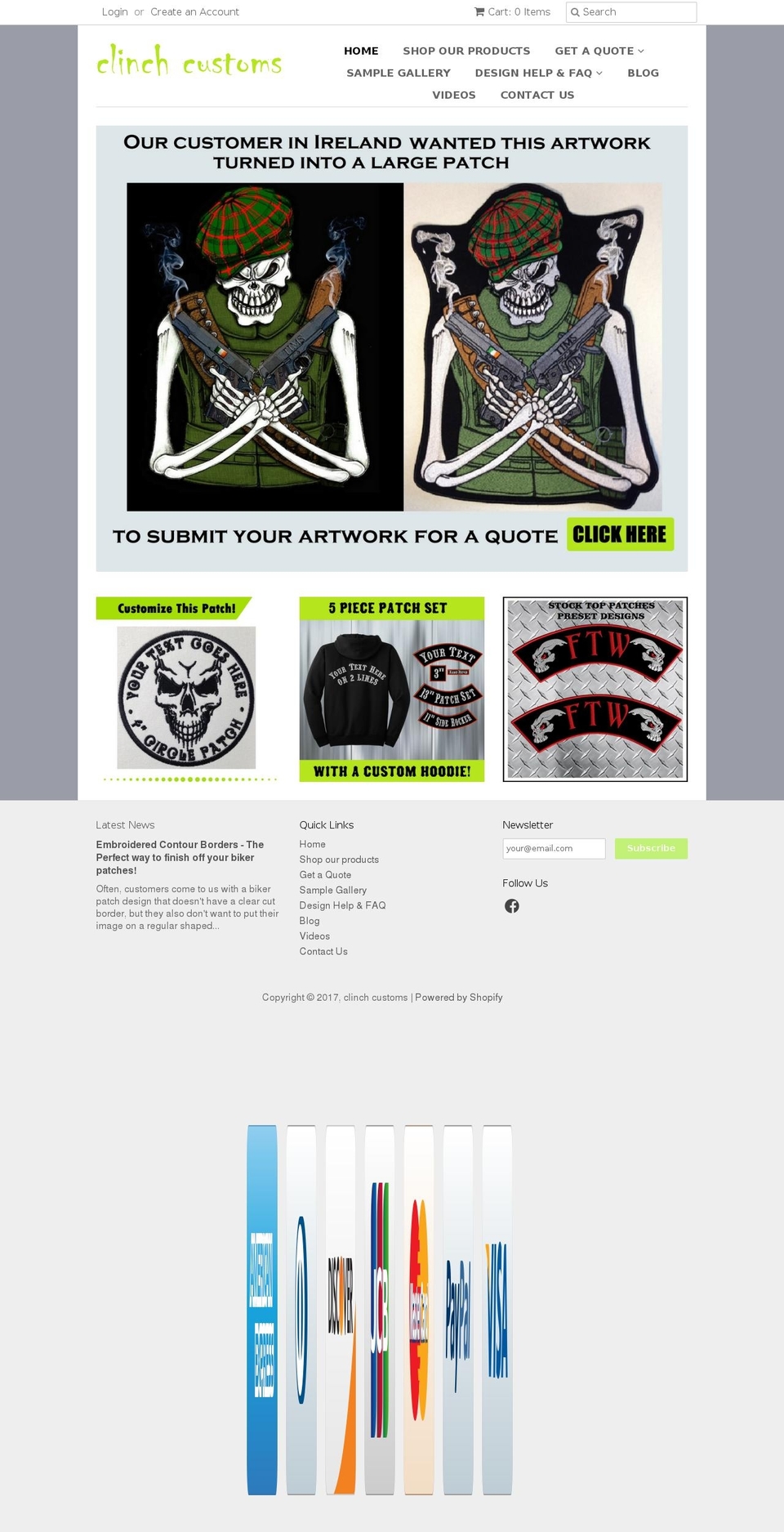 clinchcustoms.com shopify website screenshot