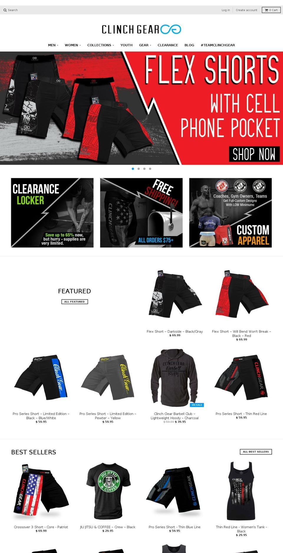 clinchgearwrestling.com shopify website screenshot