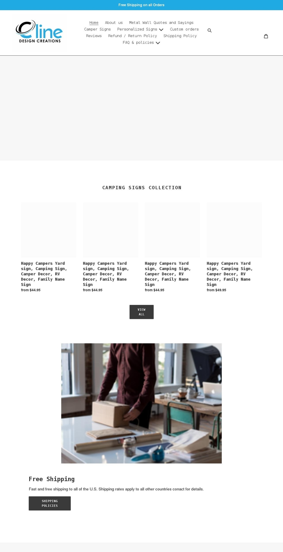 clinedesigncreations.com shopify website screenshot