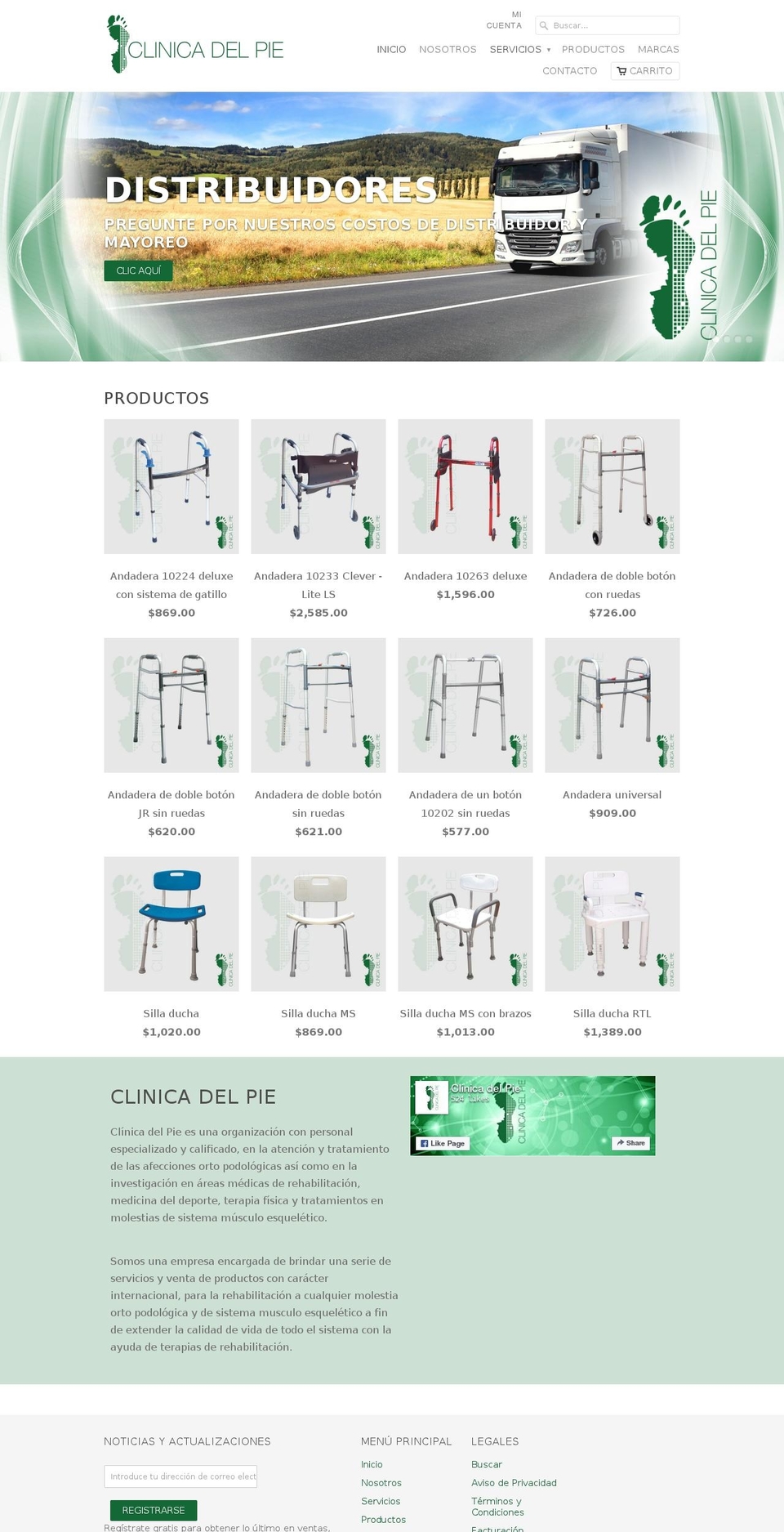 clinicadelpie.com.mx shopify website screenshot