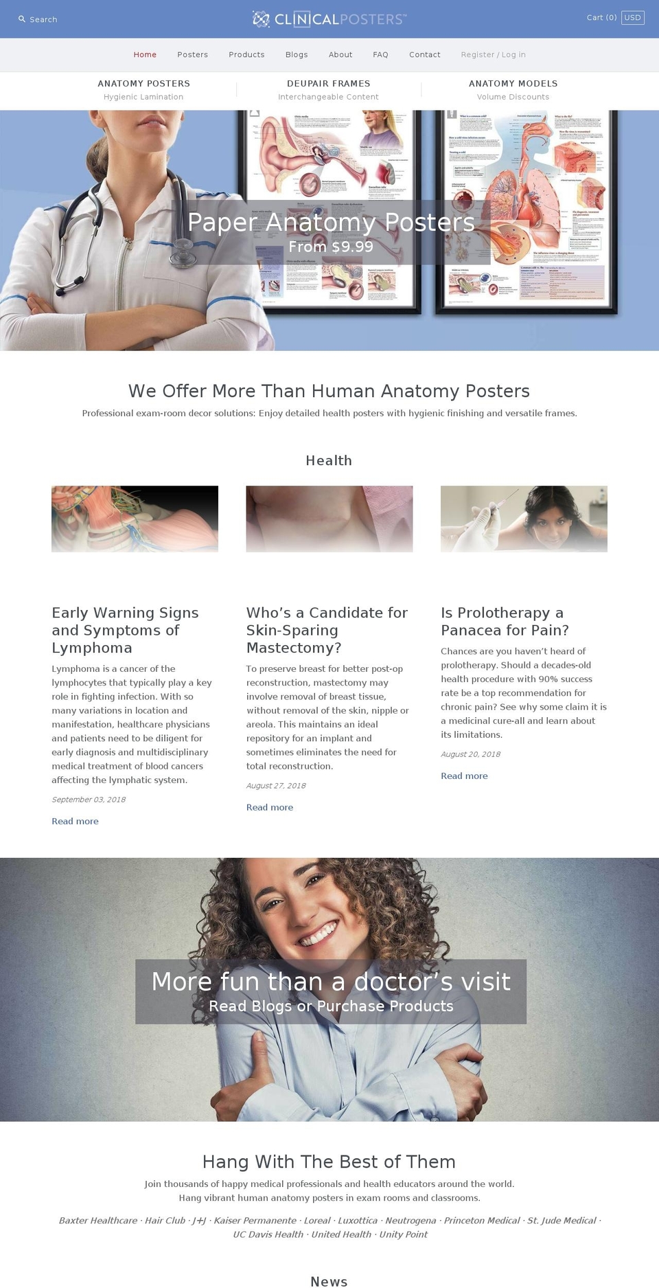 clinical-posters.com — Shopify storefront screenshot