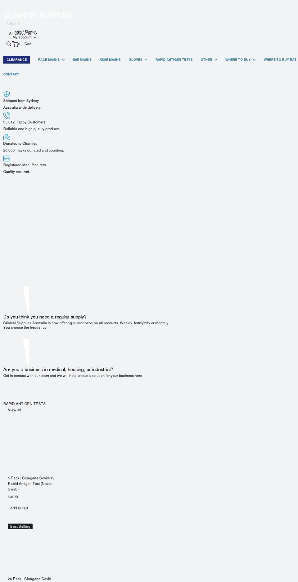 clinicalsupplies.com.au shopify website screenshot