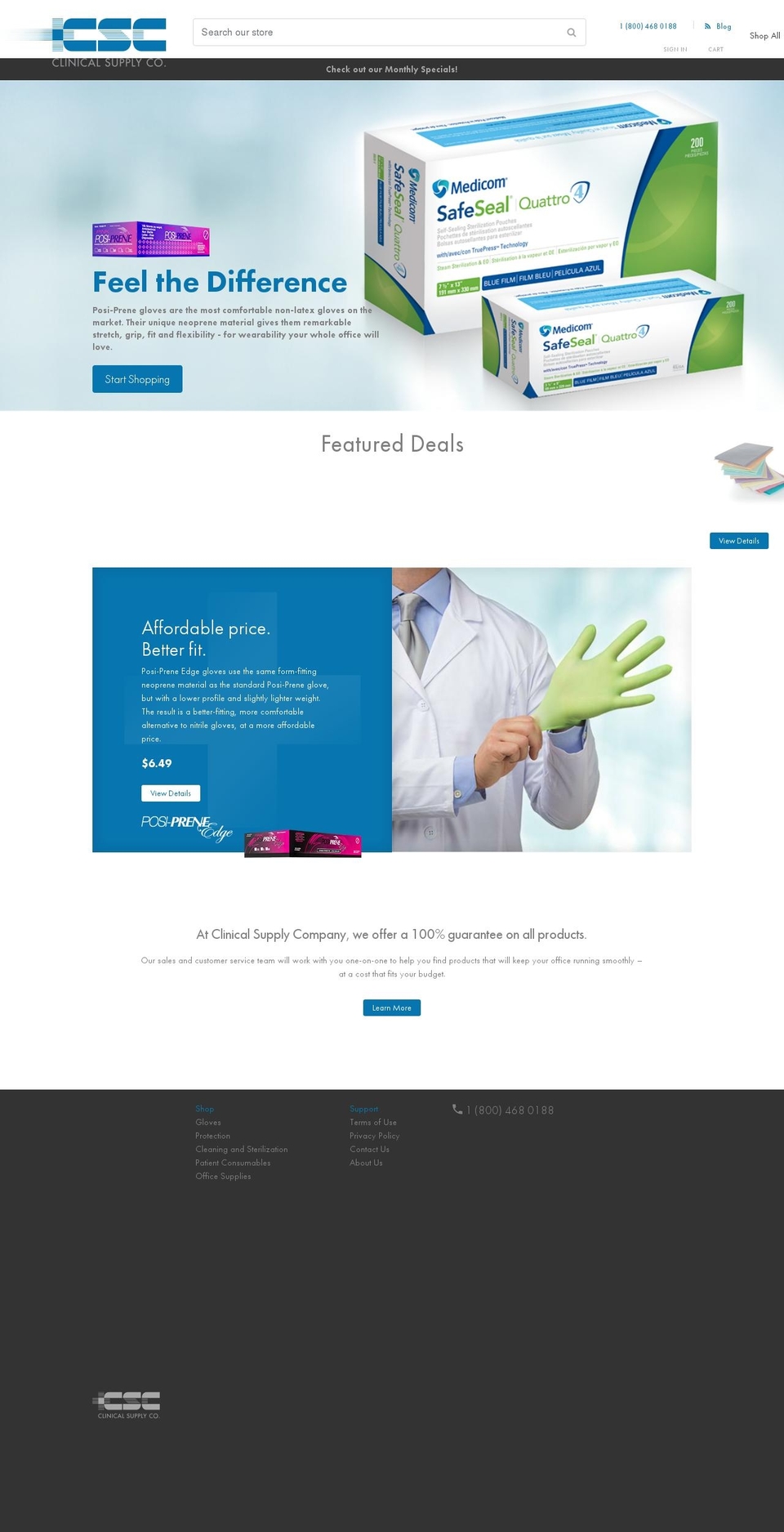 clinicalsupplycompany.com shopify website screenshot