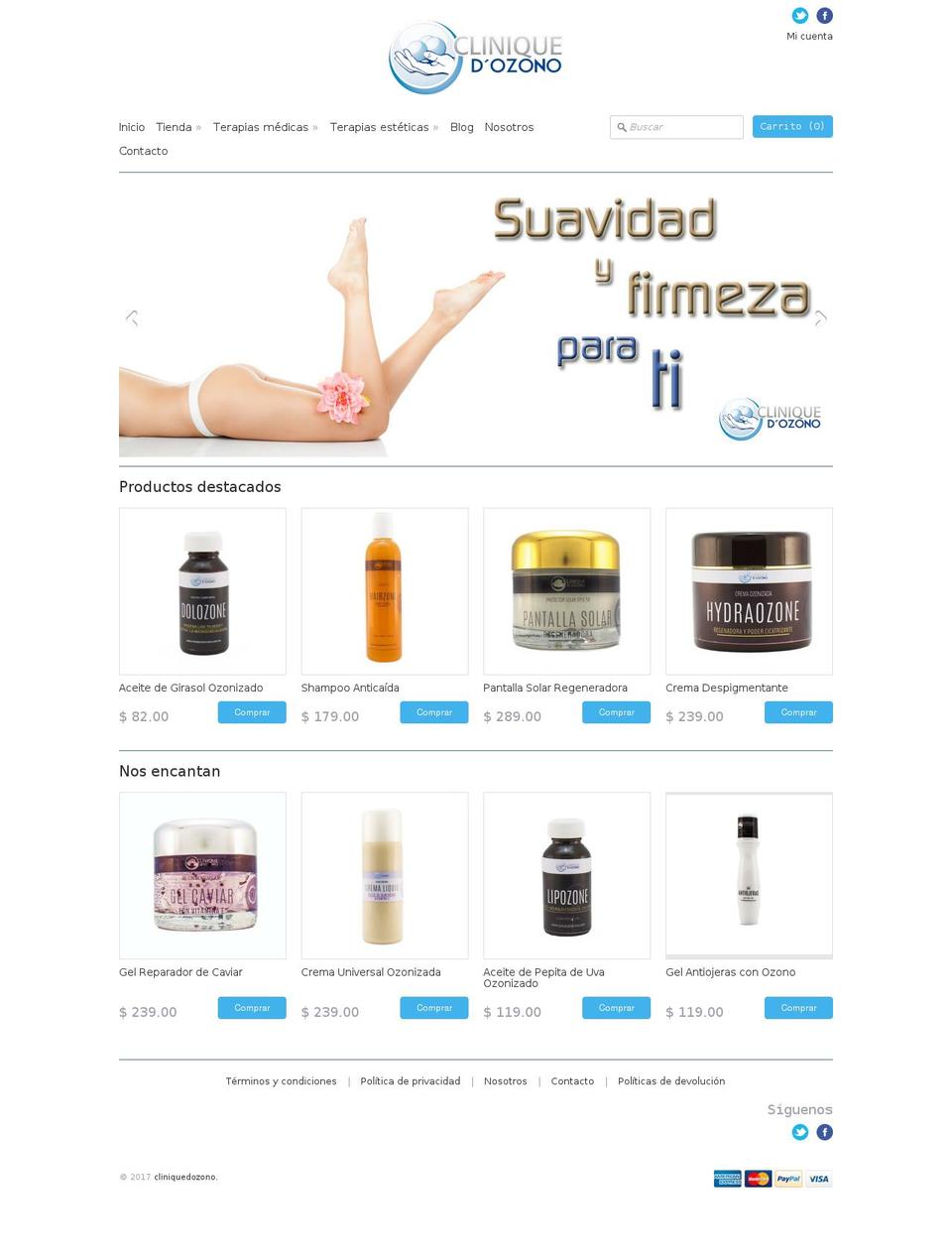 cliniquedozono.com shopify website screenshot