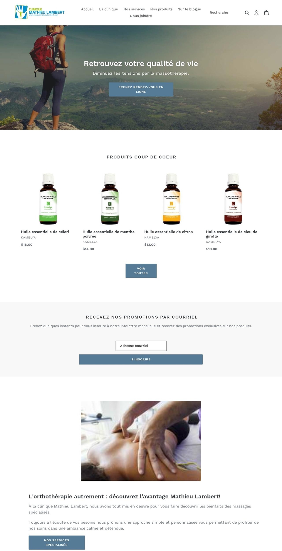 cliniquemathieulambert.com shopify website screenshot