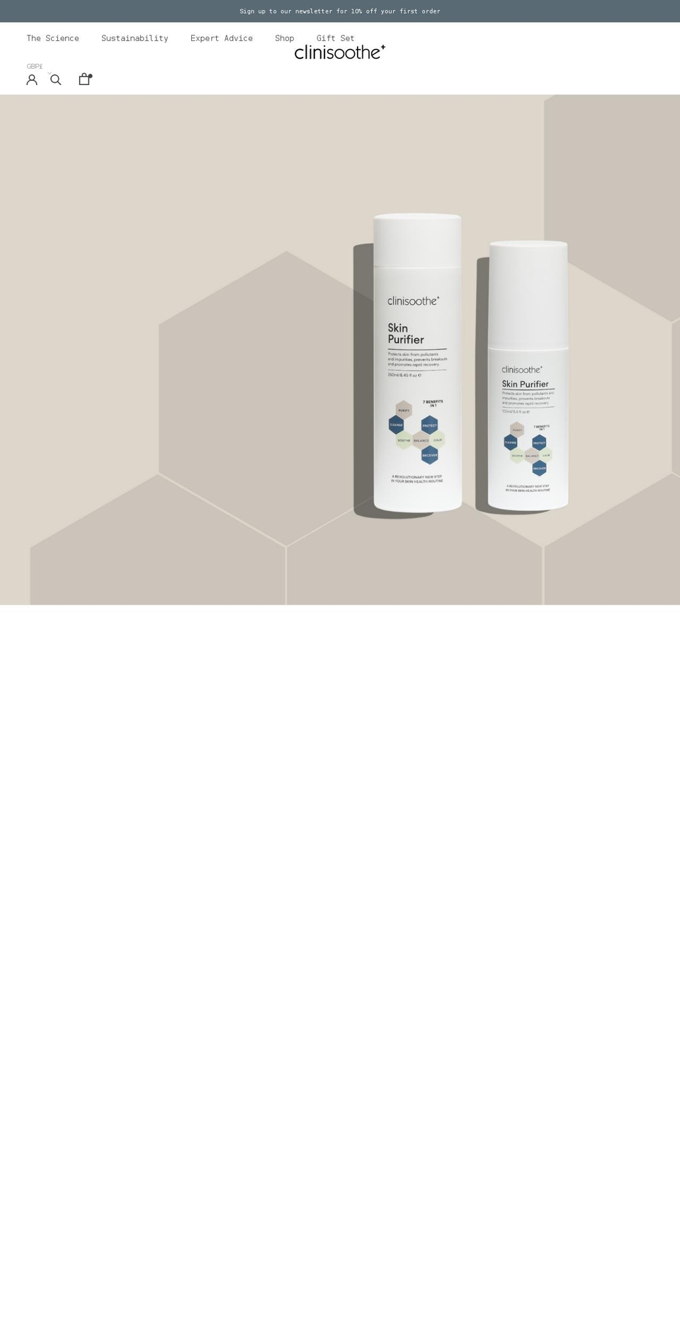 clinisoothe.com shopify website screenshot