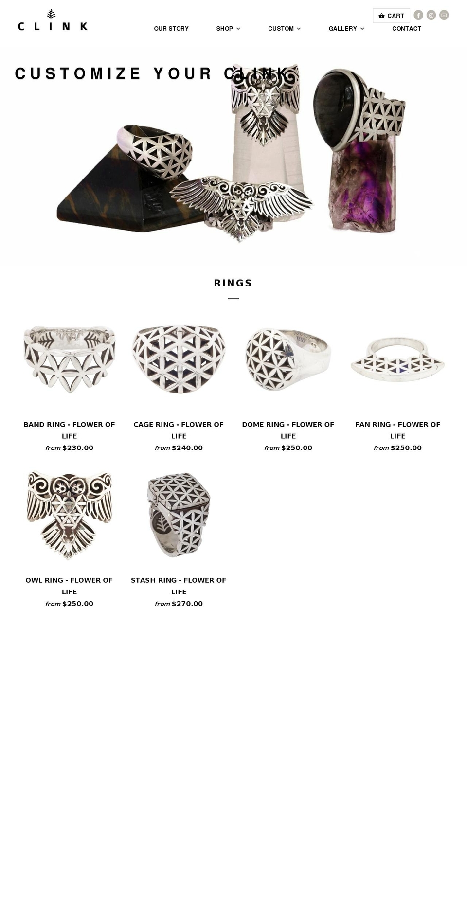 clinkjewellery.co.nz shopify website screenshot