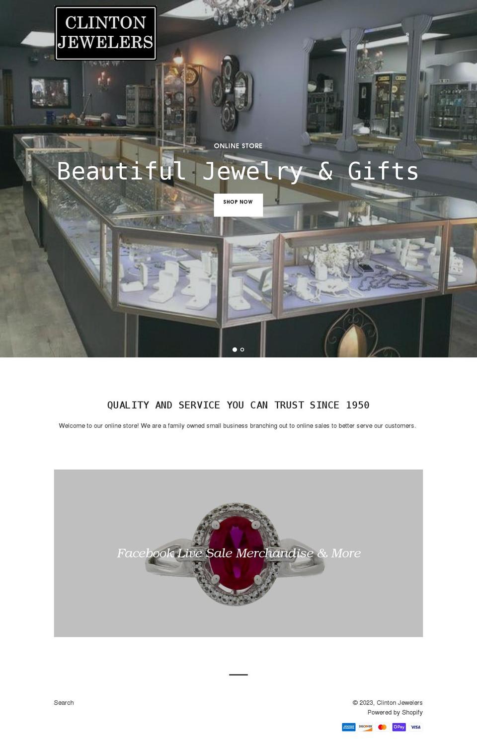 clinton-jewelers.myshopify.com shopify website screenshot