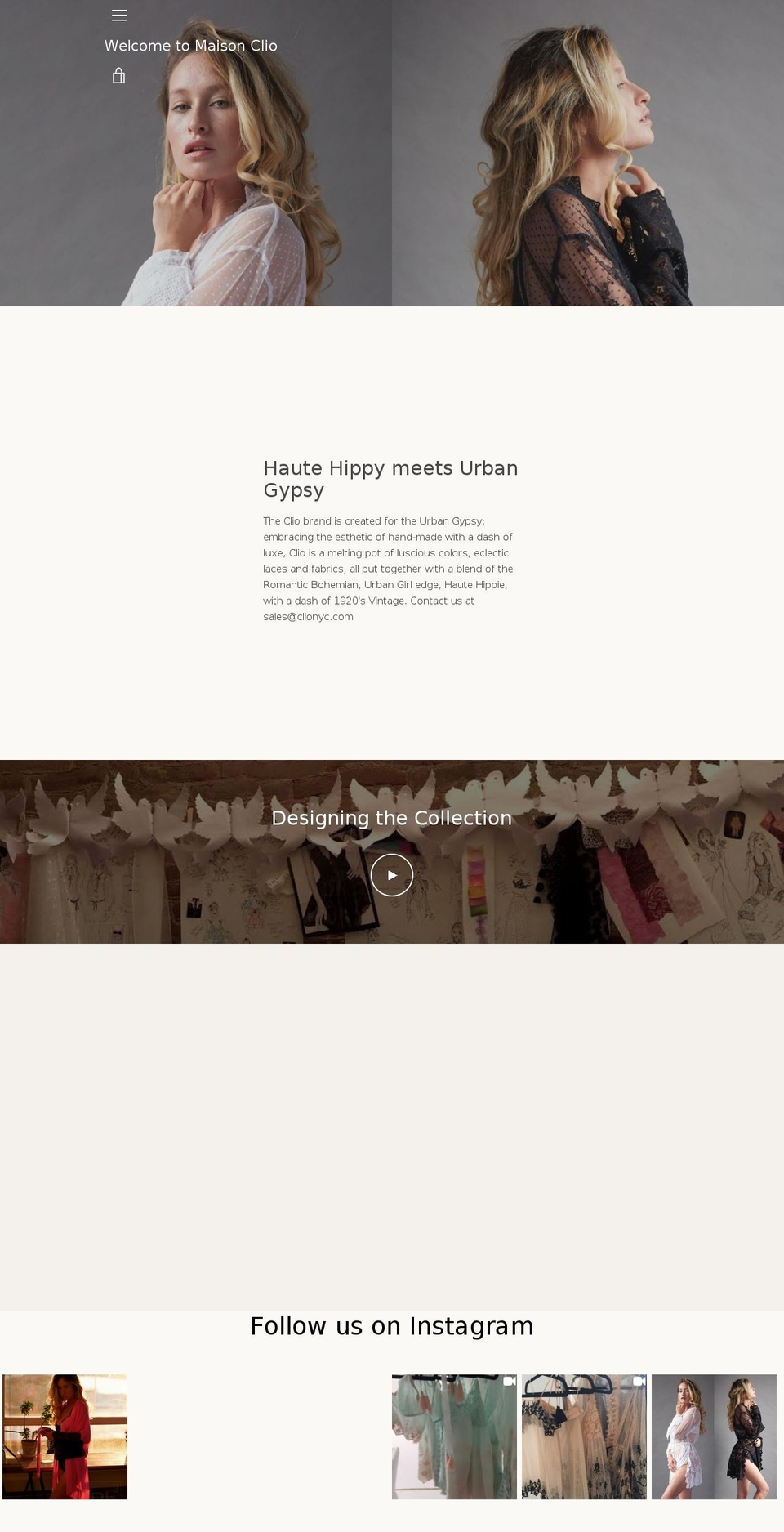 cliolingerie.com shopify website screenshot
