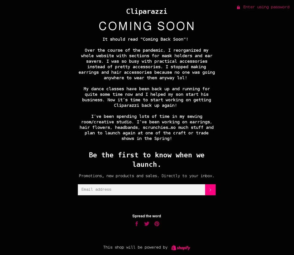 cliparazzi.com shopify website screenshot