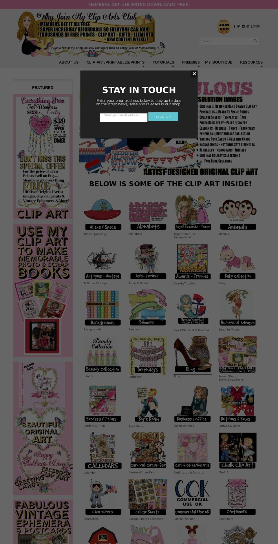 clipartsclub.com — Shopify storefront screenshot