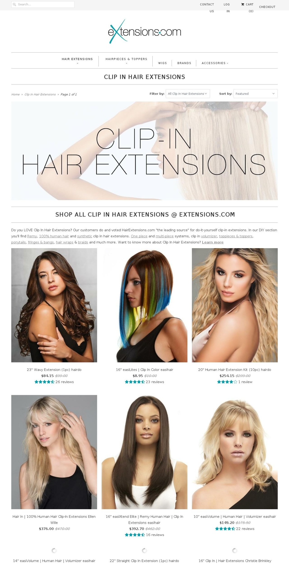 clipinhairextention.com — Shopify storefront screenshot