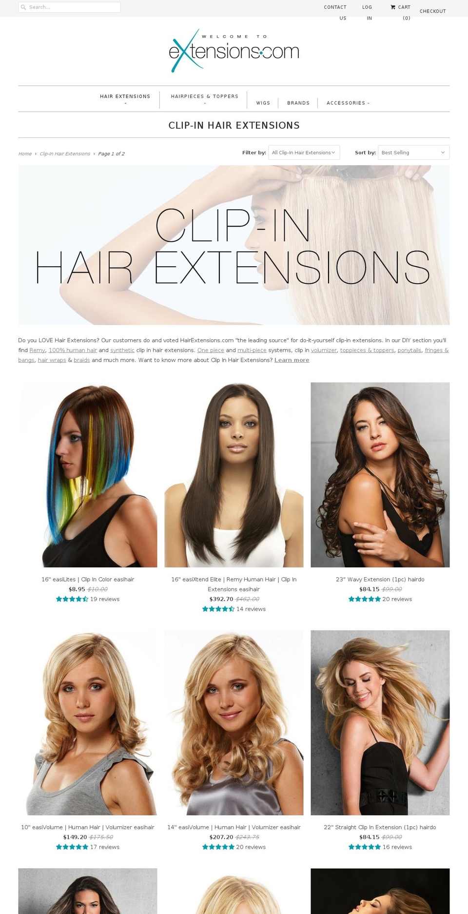 clipinhumanhair.com shopify website screenshot