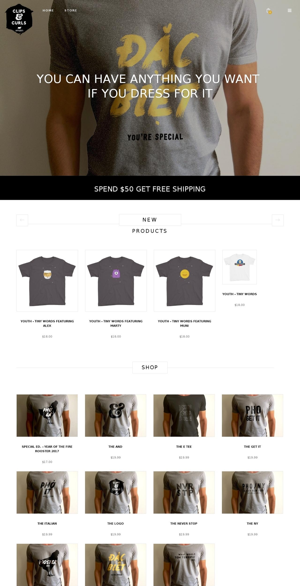 clipsandcurls.com shopify website screenshot