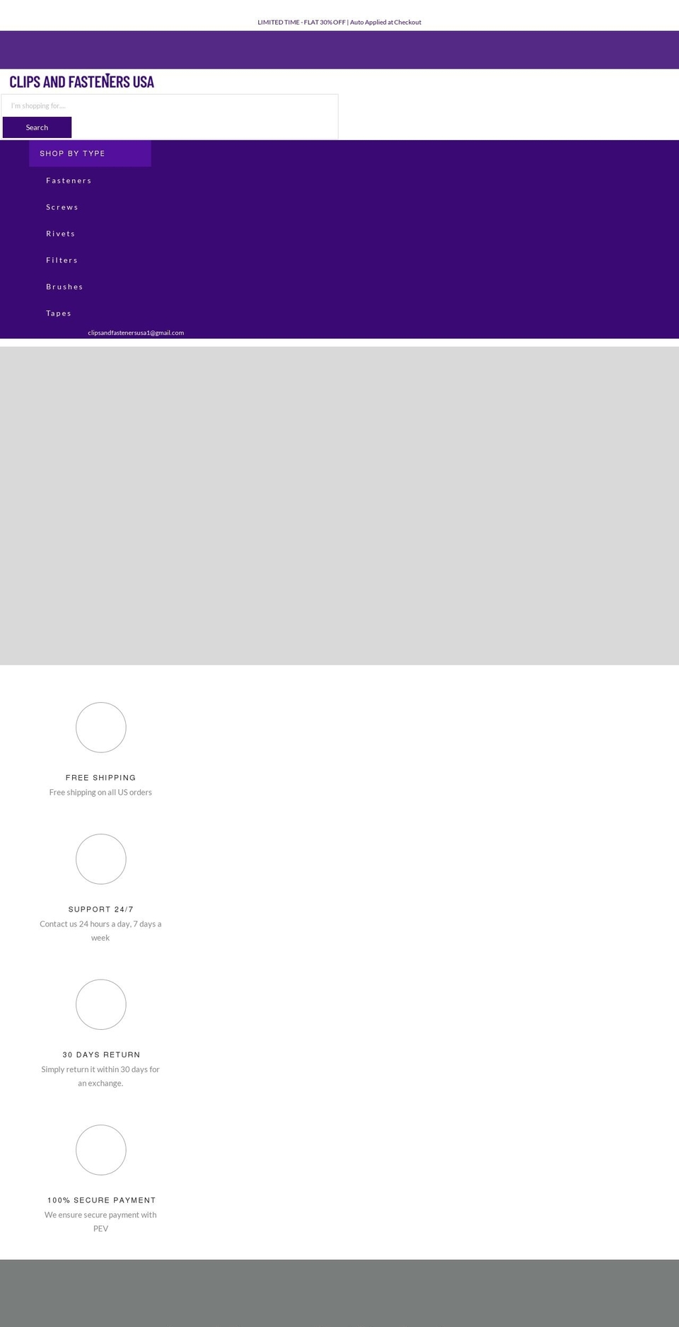 clipsandfastenersusa.com shopify website screenshot