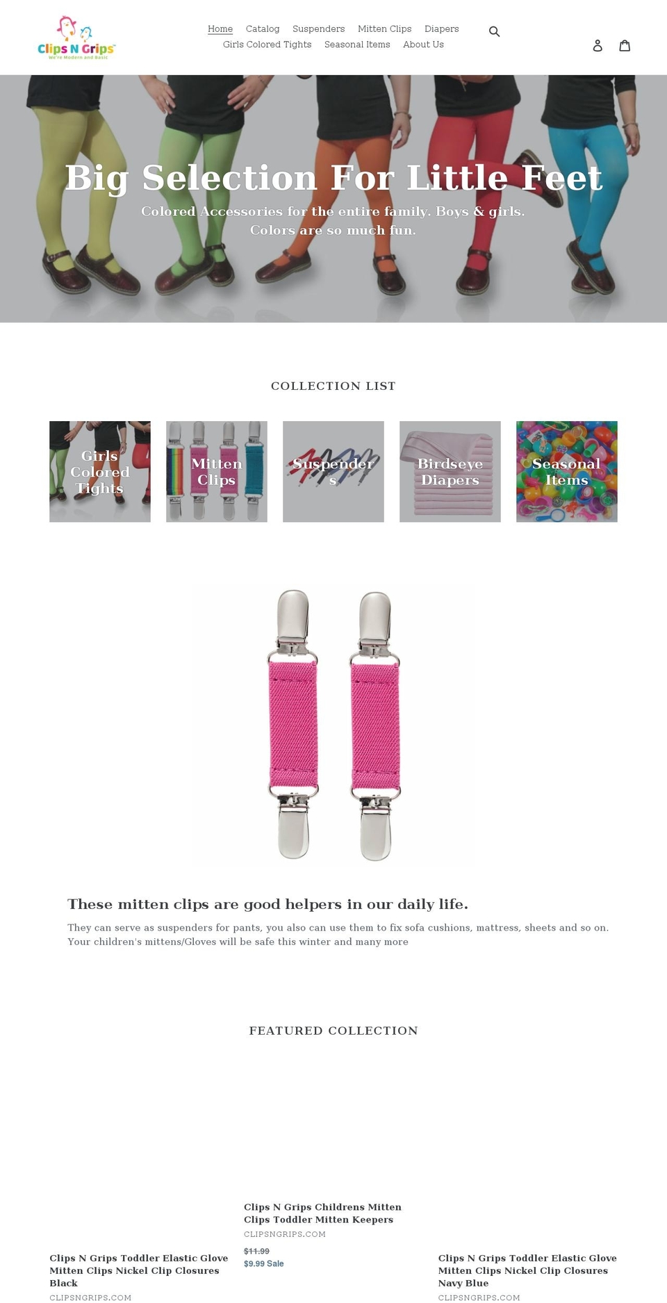 clipsngrips.com shopify website screenshot