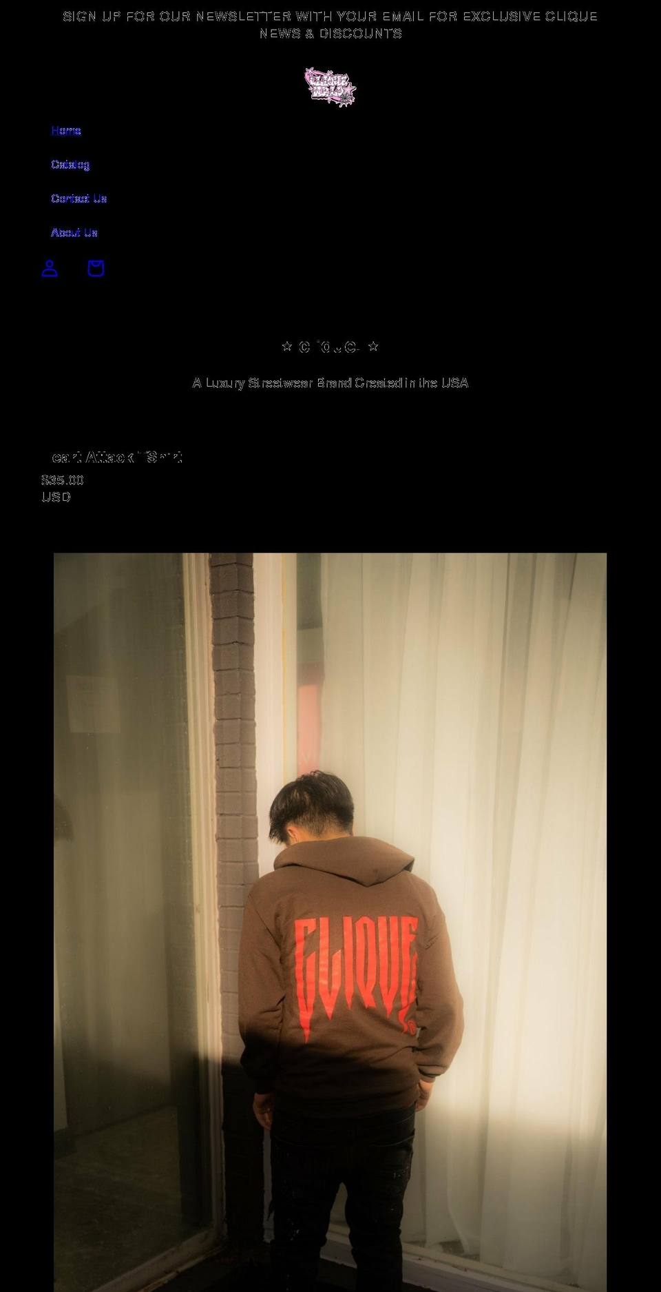 clique1up.com shopify website screenshot