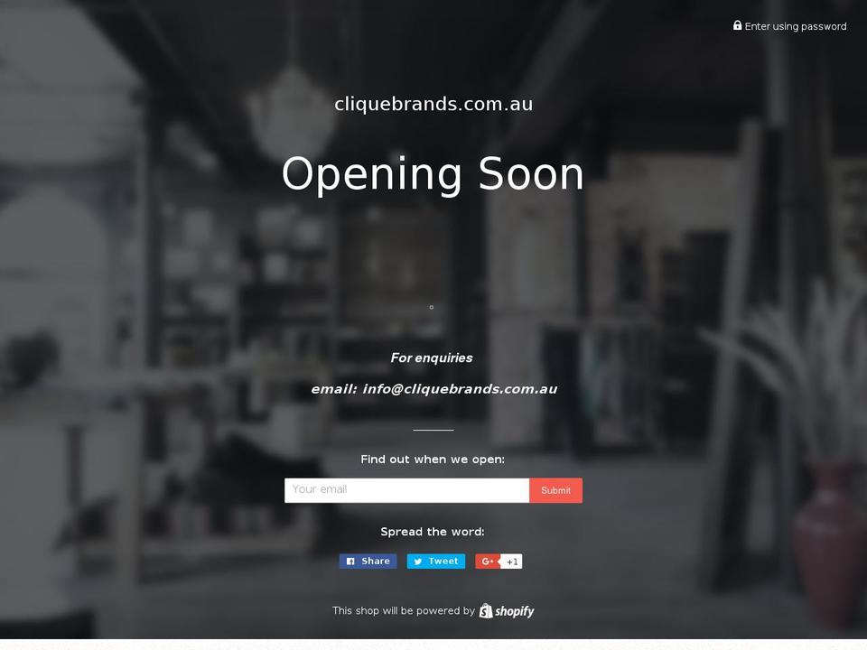 cliquebrands.com.au shopify website screenshot
