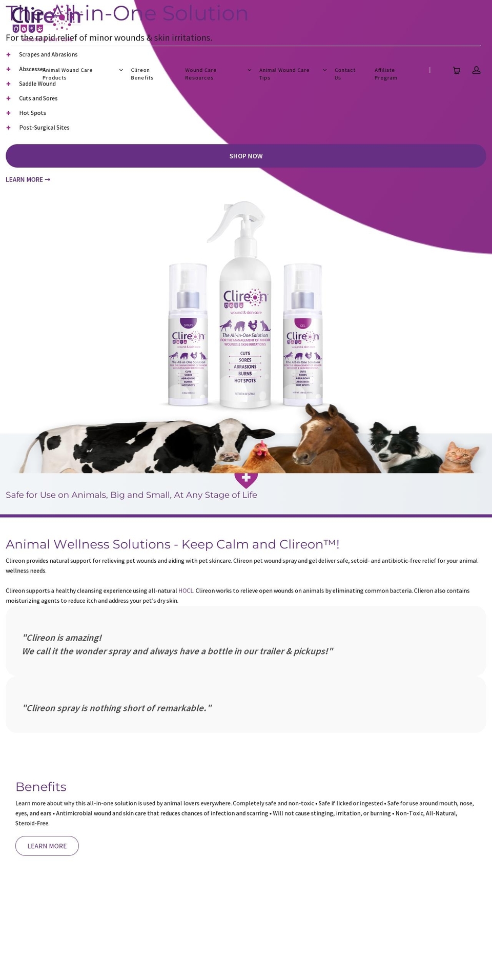 clireon.com shopify website screenshot